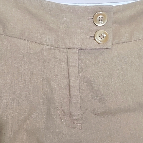 Walking Shorts Washable Linen blend Mark Eisen khaki Beige Preppy - Picture 3 of 7